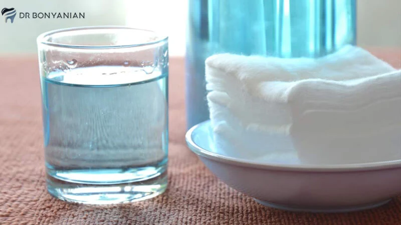 Rinse with hydrogen peroxide